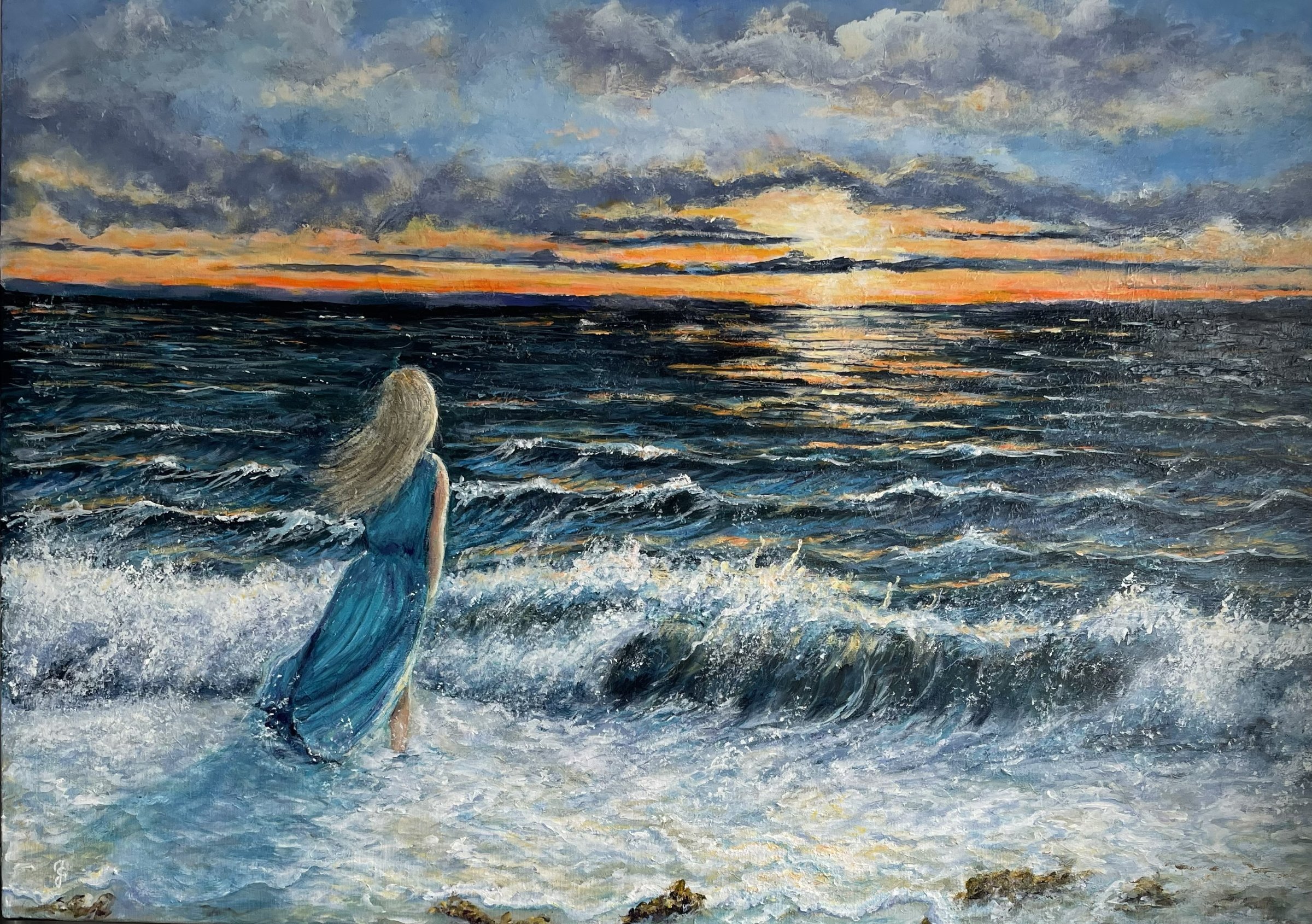 Pigen og havet – malerier af Jette Gjerum