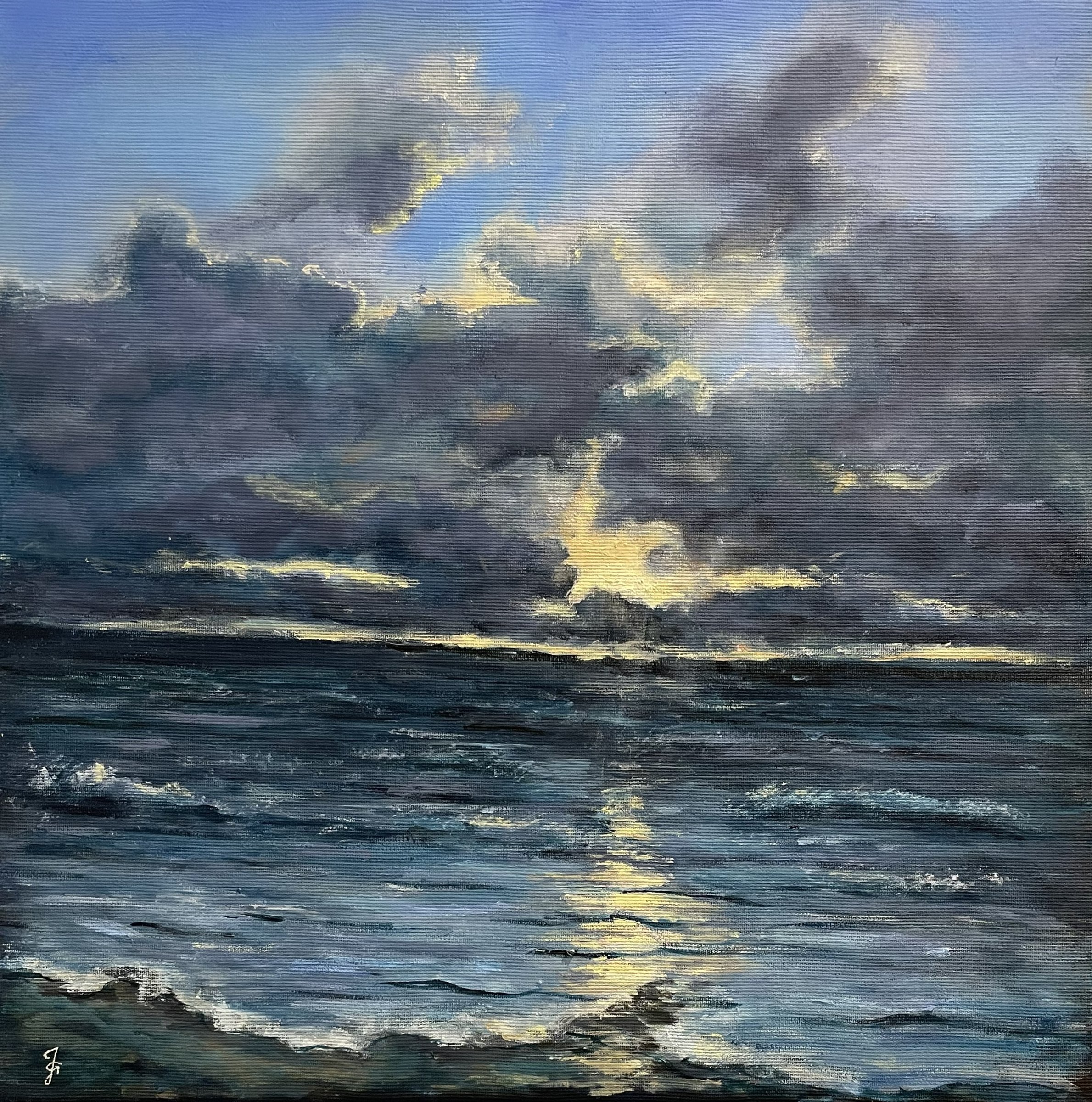 Solnedgang – malerier af Jette Gjerum
