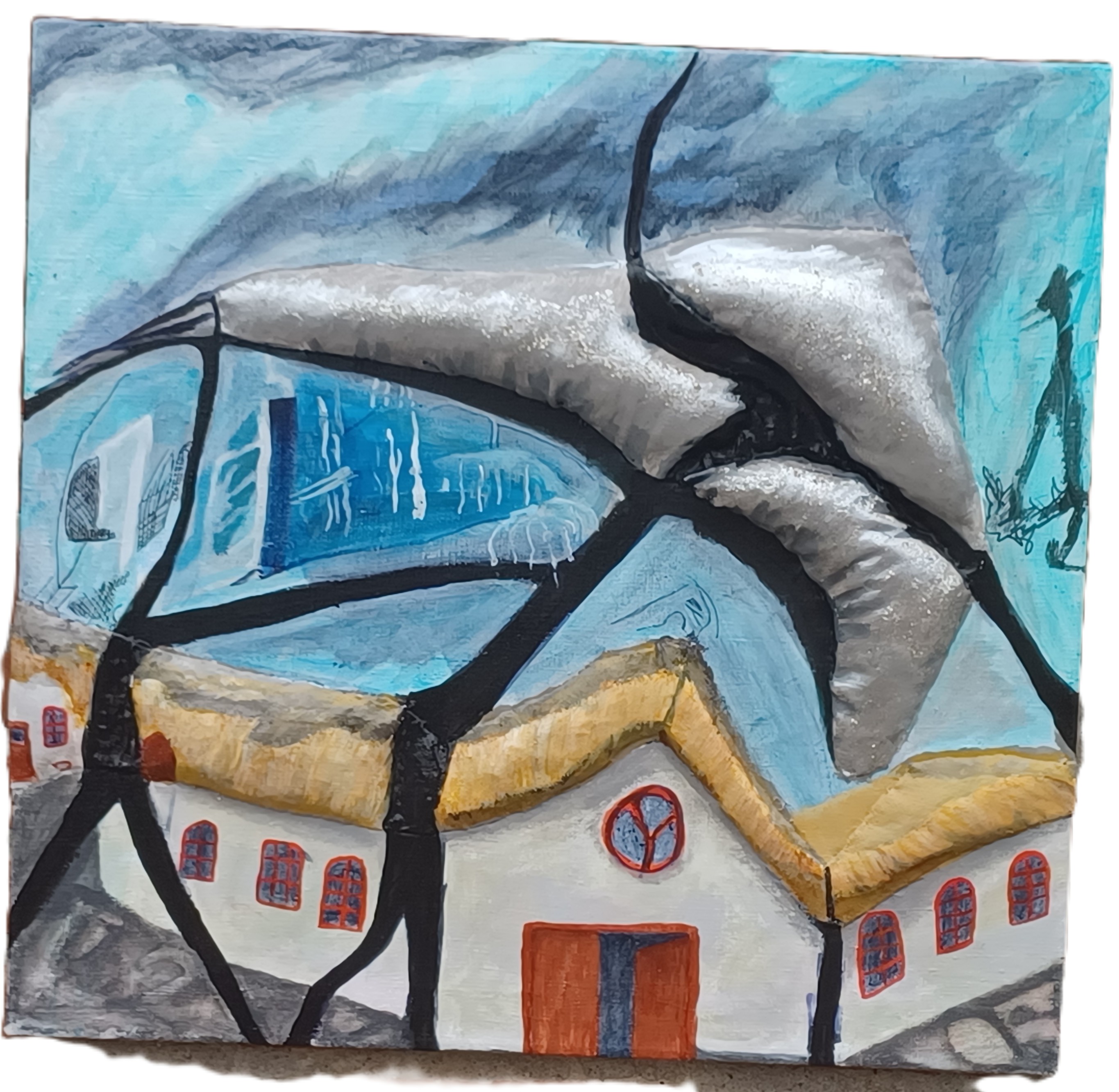 Idyllisk landsby/Idyllic village – mixed media af A.C.Rosmon