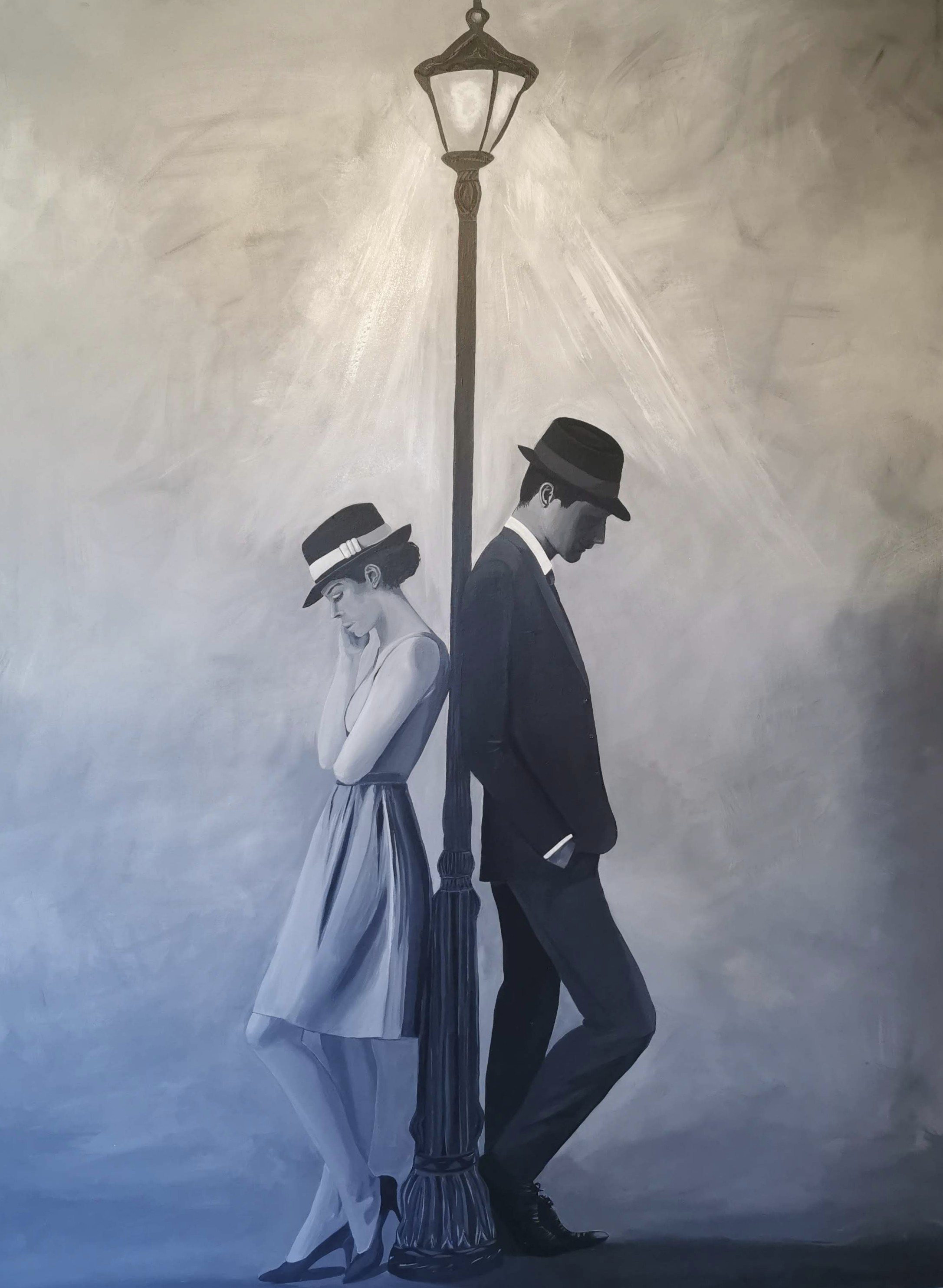 Streetlamp – malerier af Heidi Lebmeier
