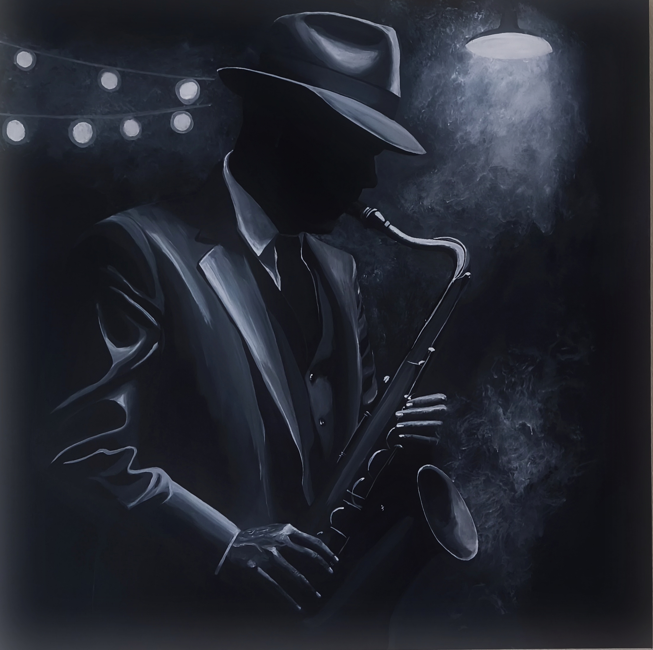 The Jazz Player – malerier af Heidi Lebmeier