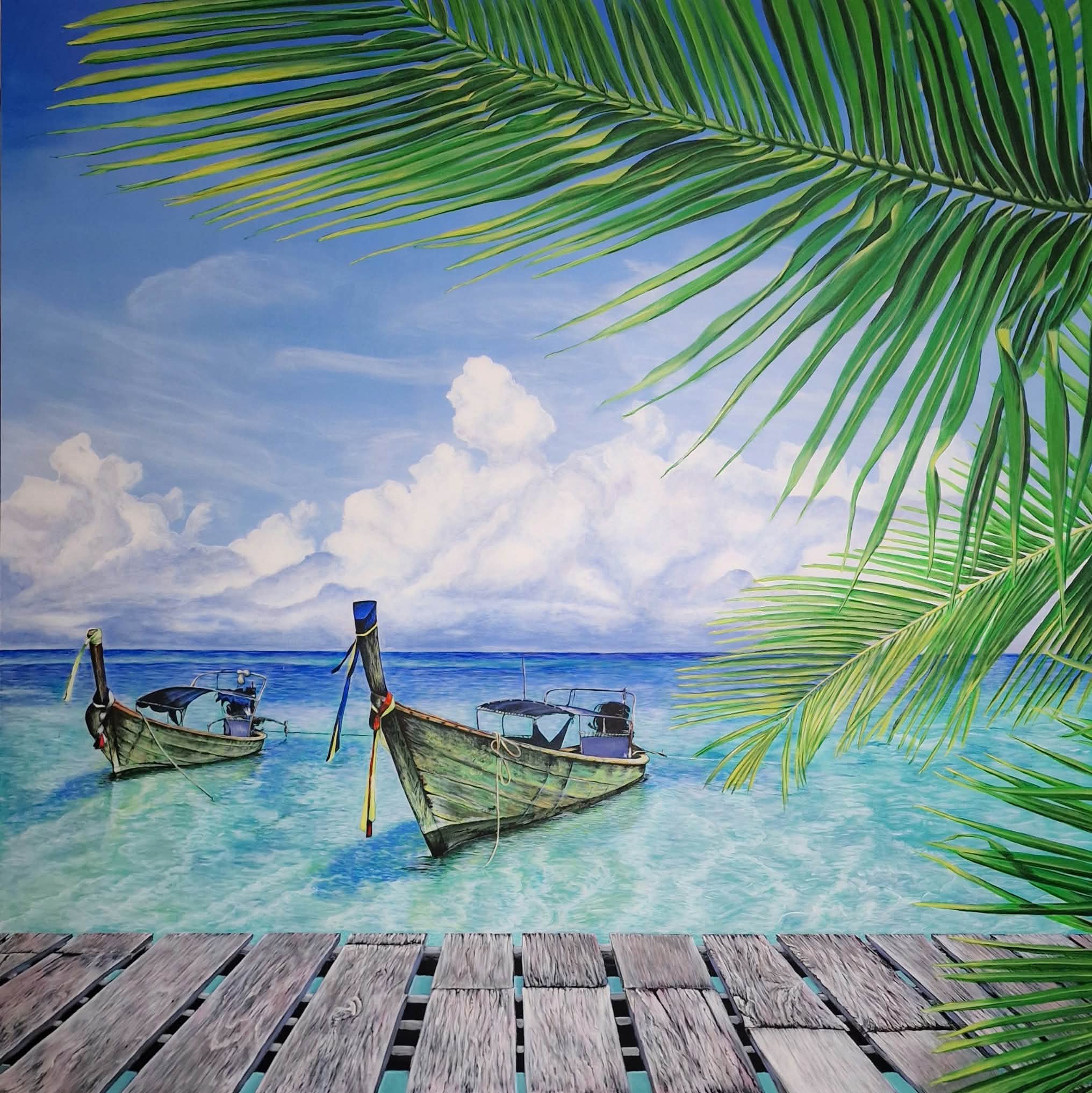 The boats. – malerier af Natalya Ponomarenko Larsen