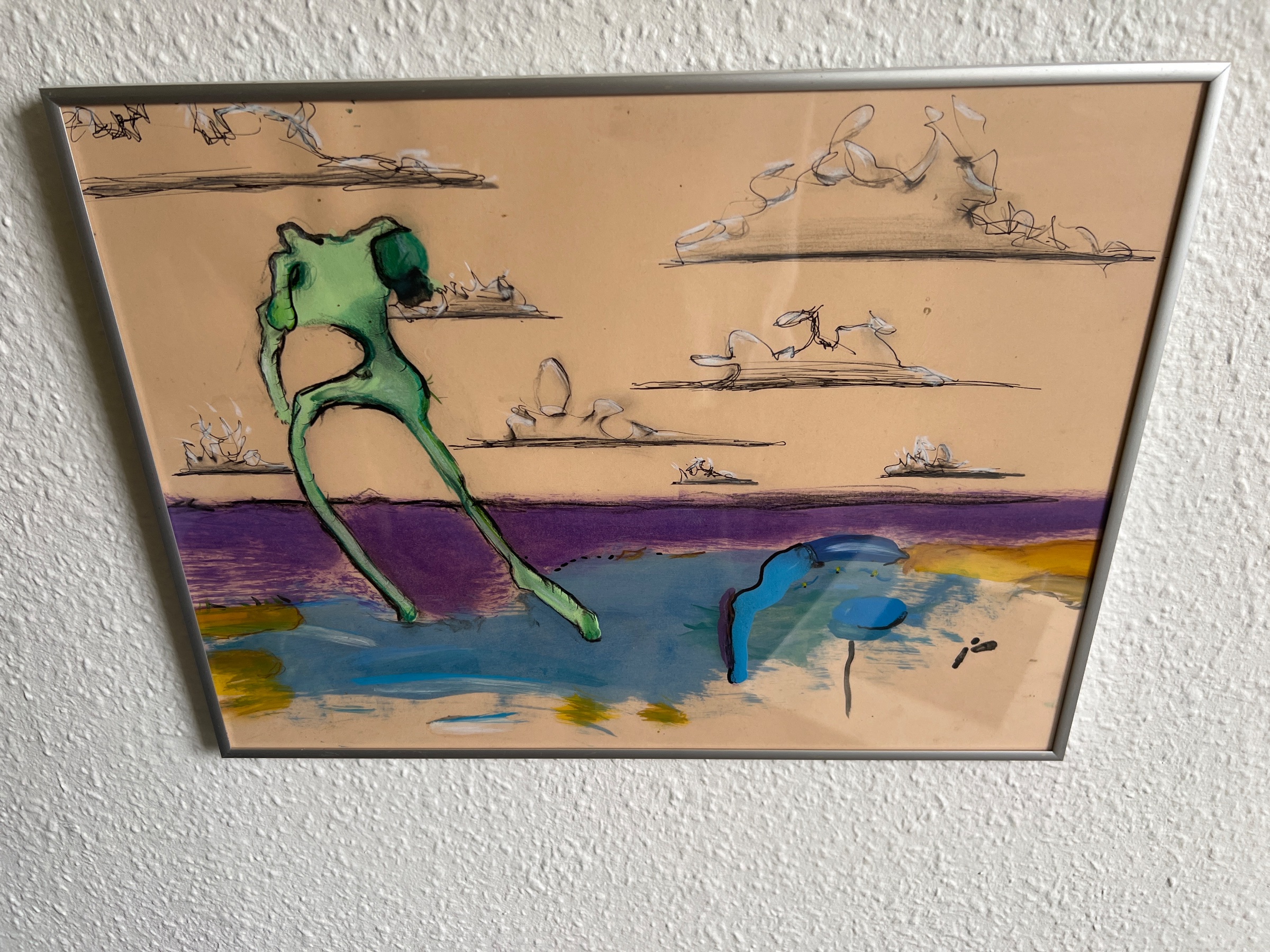 Figur i landskab – mixed media af dasfugl