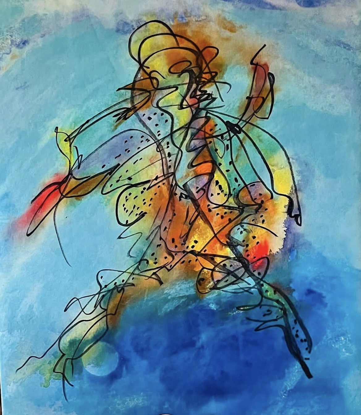 Krigeren – mixed media af Anders Hjuler