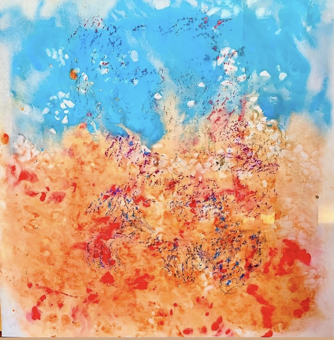 Forår på Færøerne – mixed media af Anders Hjuler