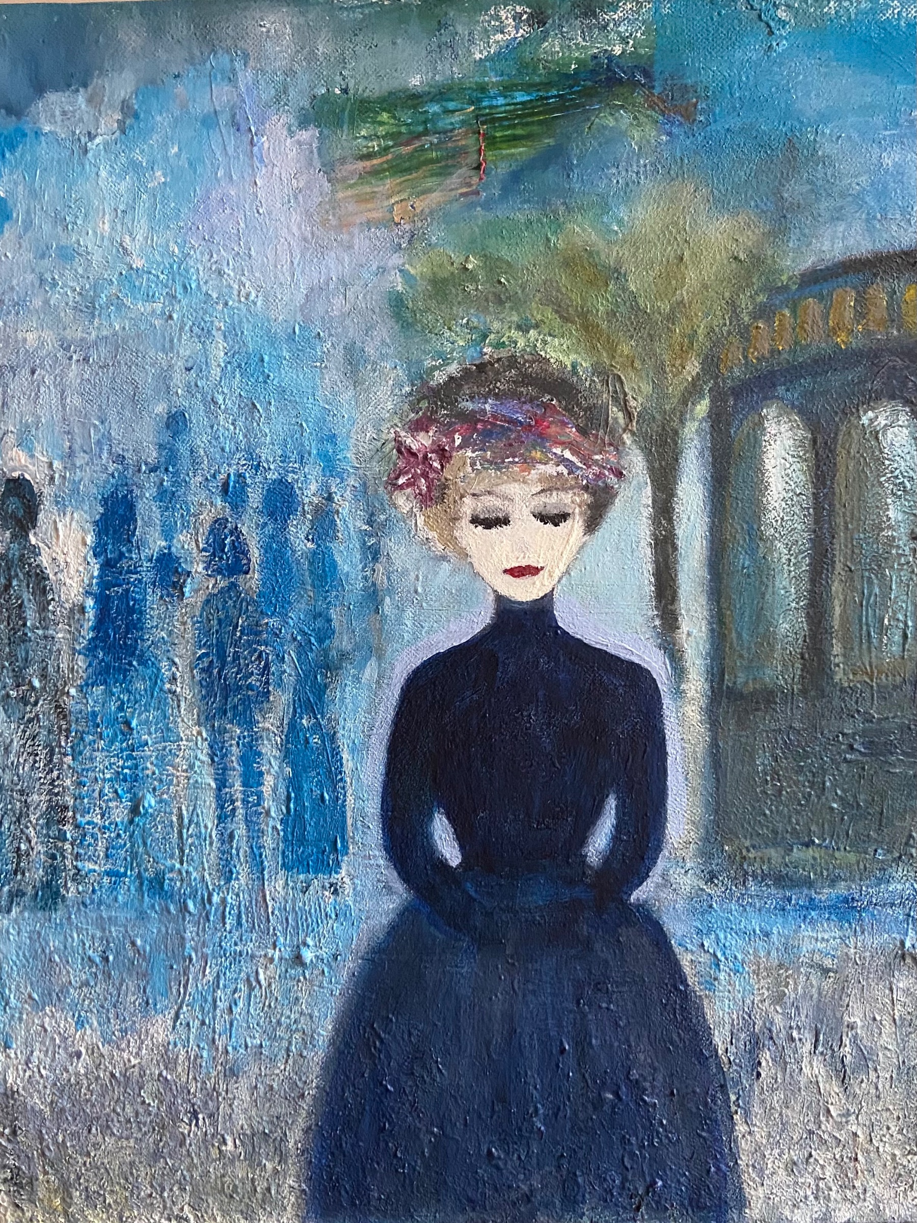 Miss Blue – malerier af Bine Kimmer