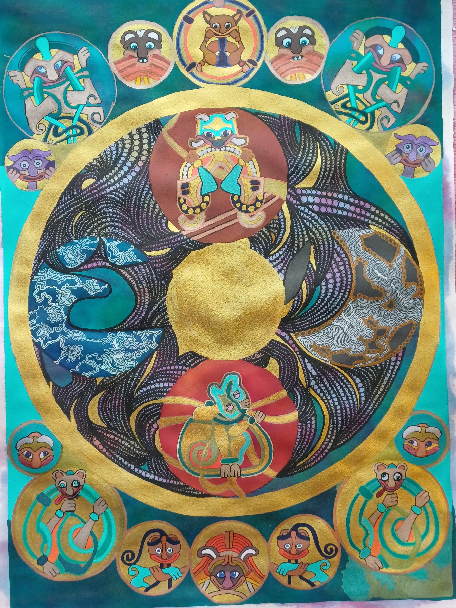 Small Worlds – mixed media af Karin Waldhausen