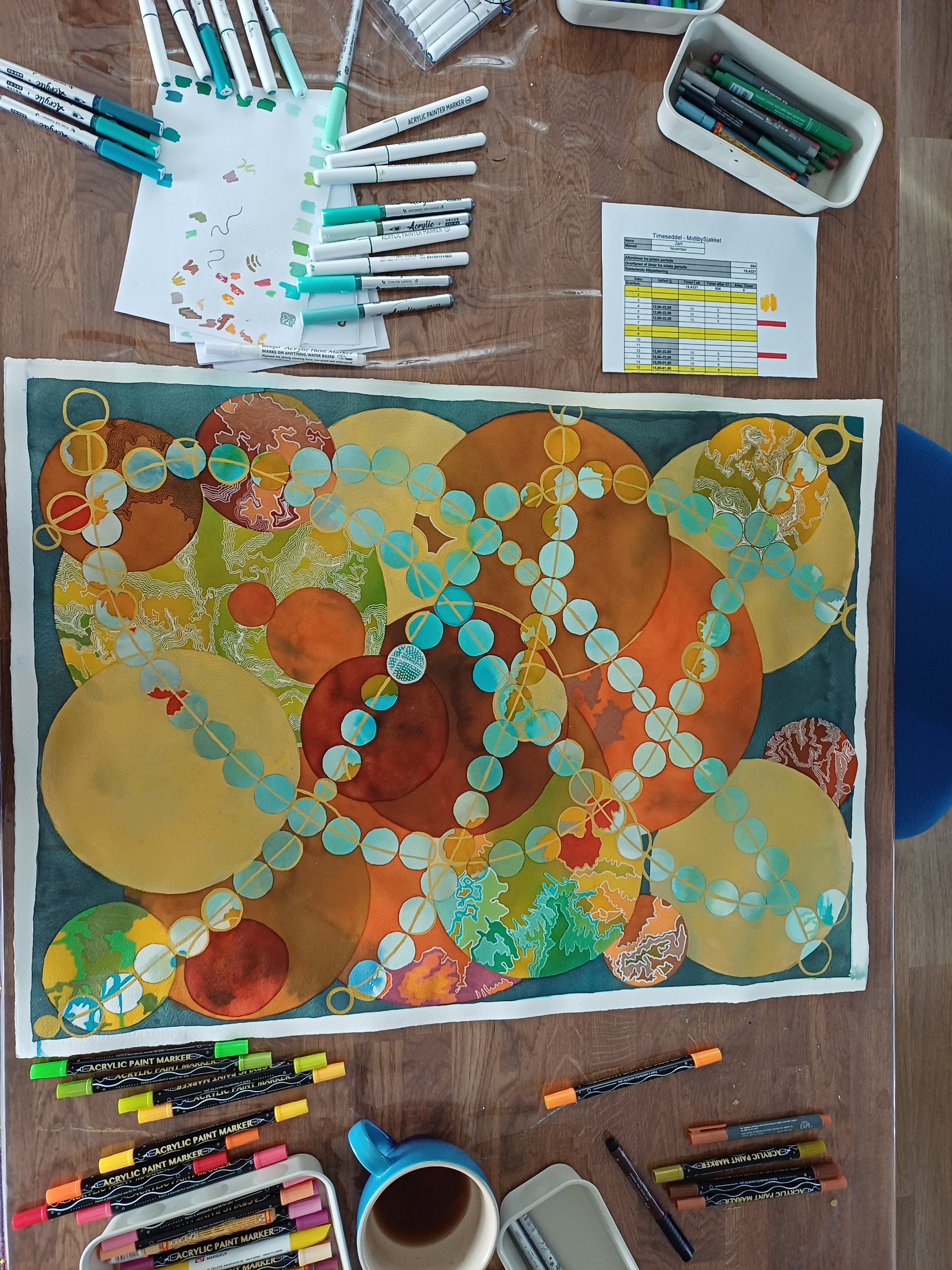 Small Worlds – mixed media af Karin Waldhausen