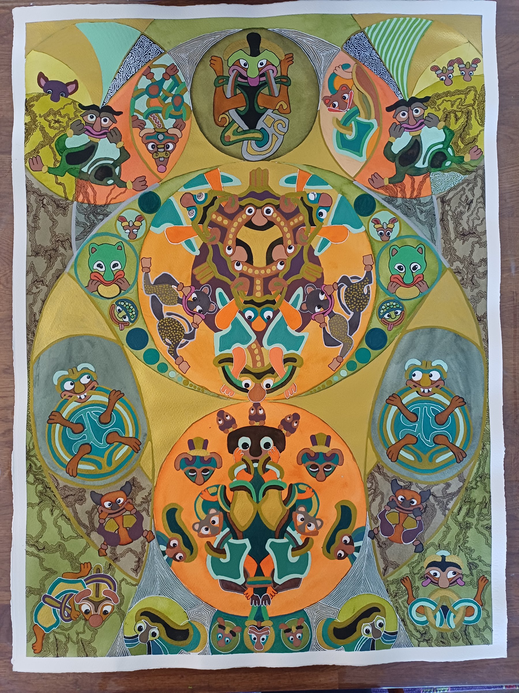 Spirits – mixed media af Karin Waldhausen