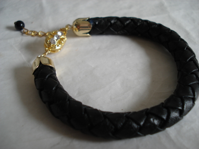 Flettedlæder armbånd