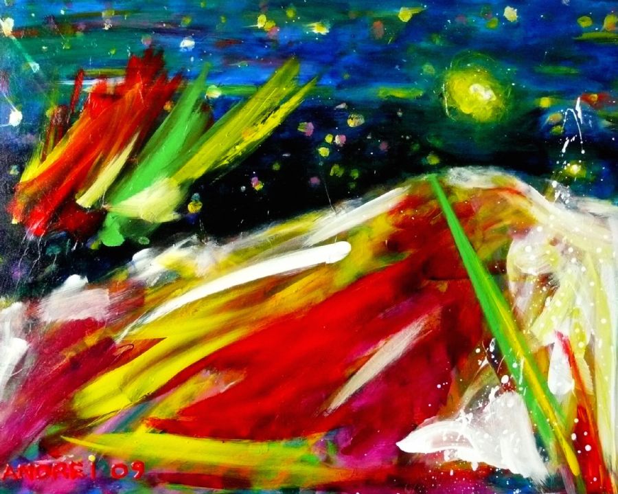 Northern Lights dancing in the night of