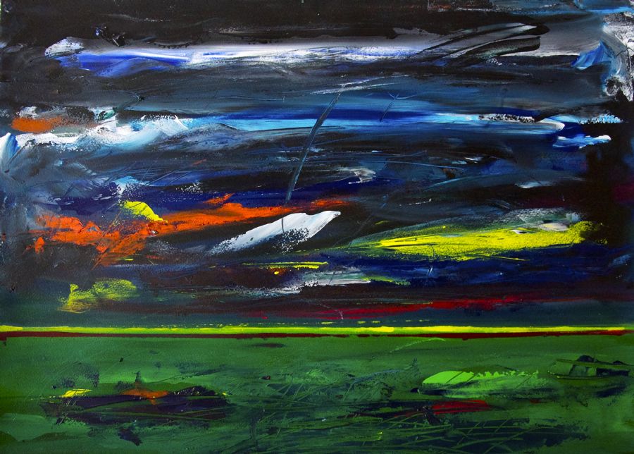 The last light across the field