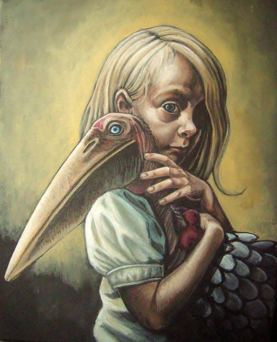 Pige med Maraboustork