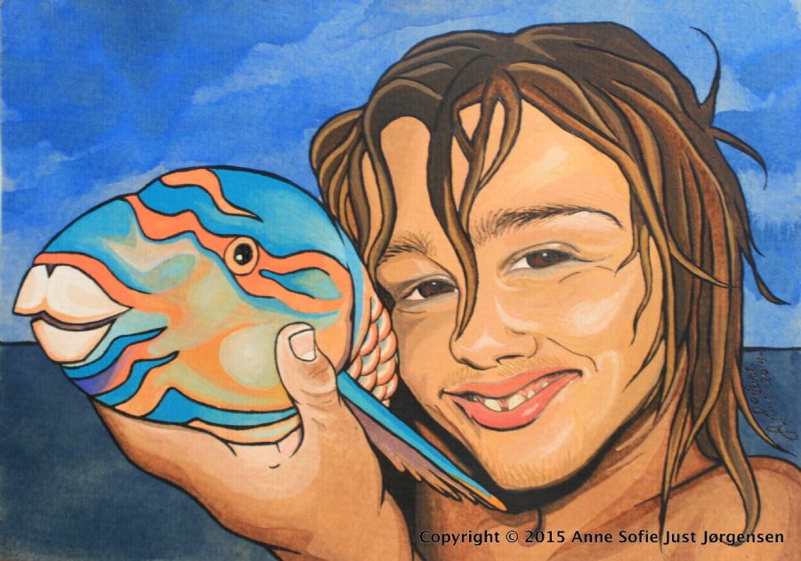 Aksel med en Parrotfish