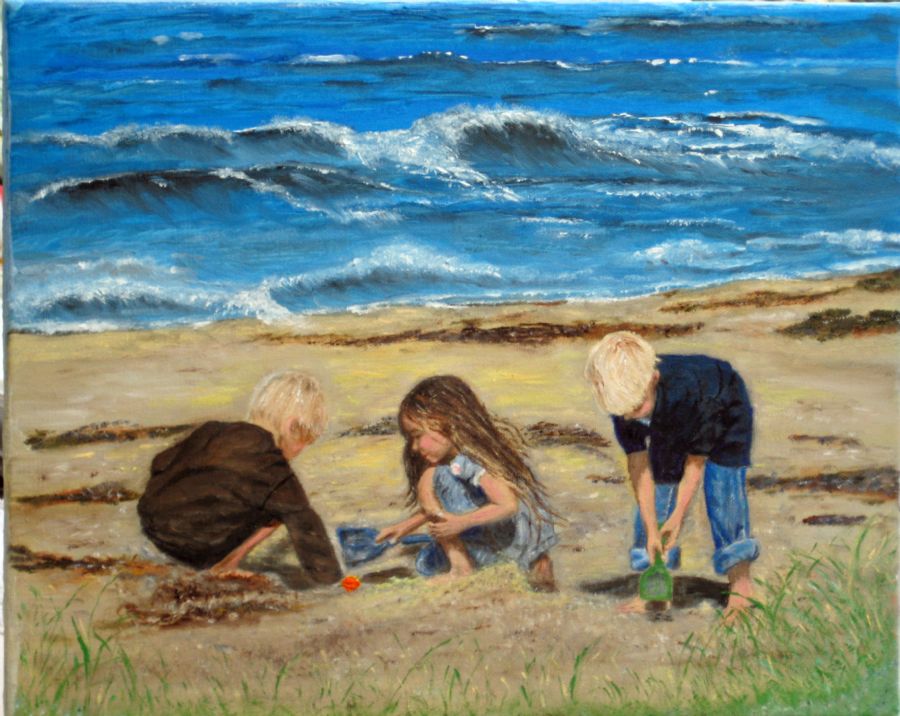 Børnebørn på Strand