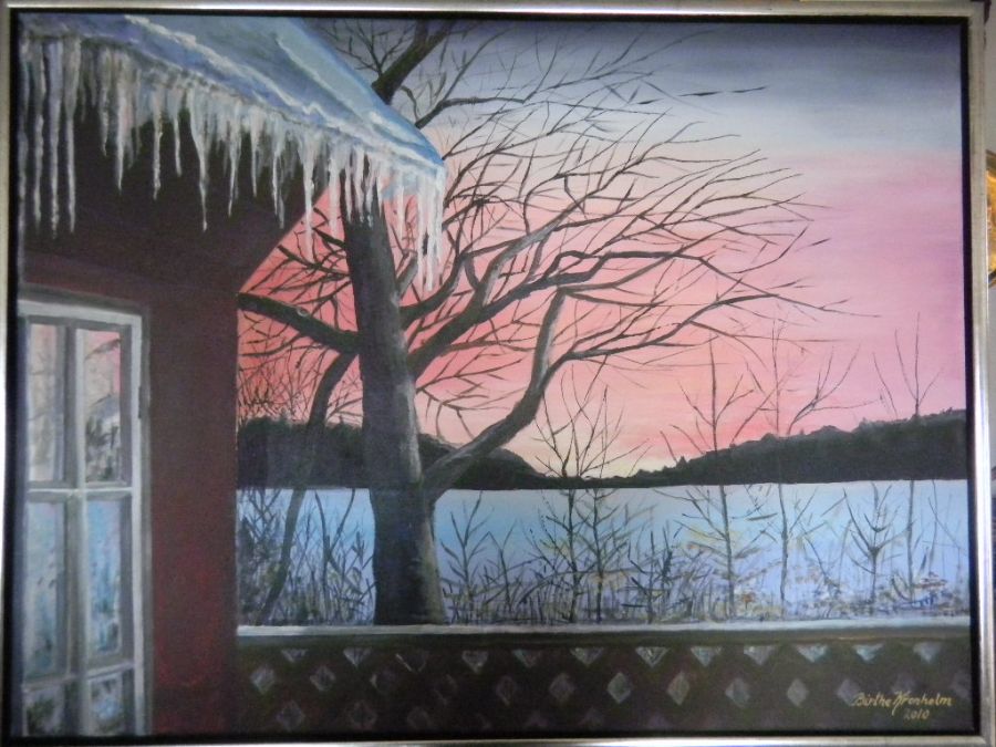 Vinter med solnedgang