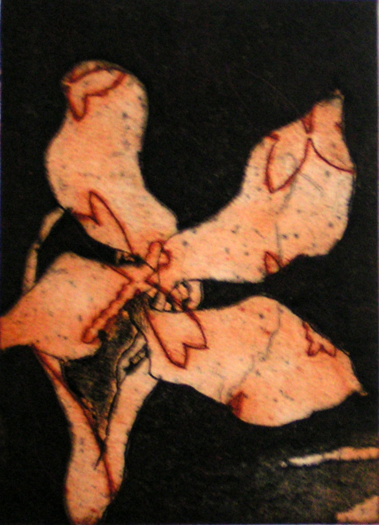 Gylden blomst på sort