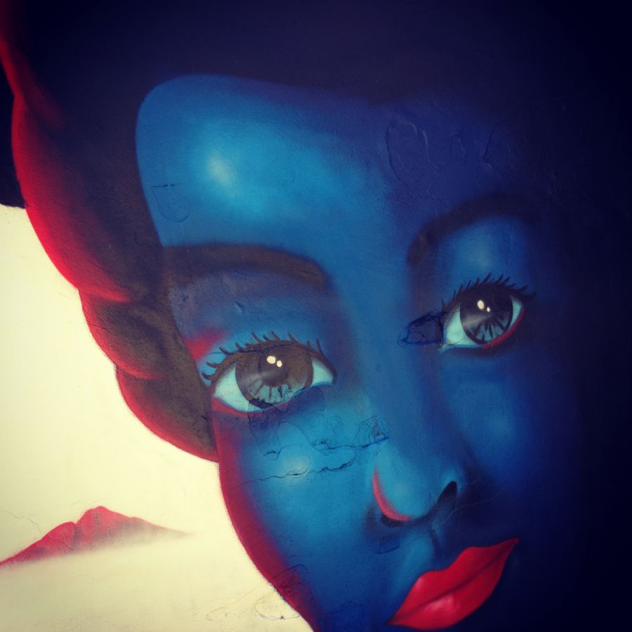 Blues art on wall