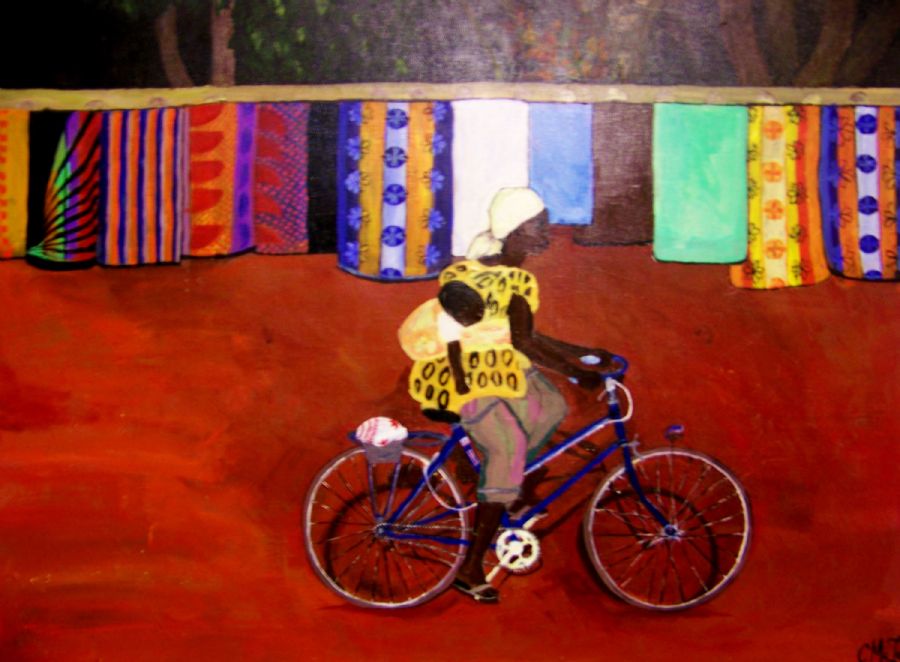 African lady cycling