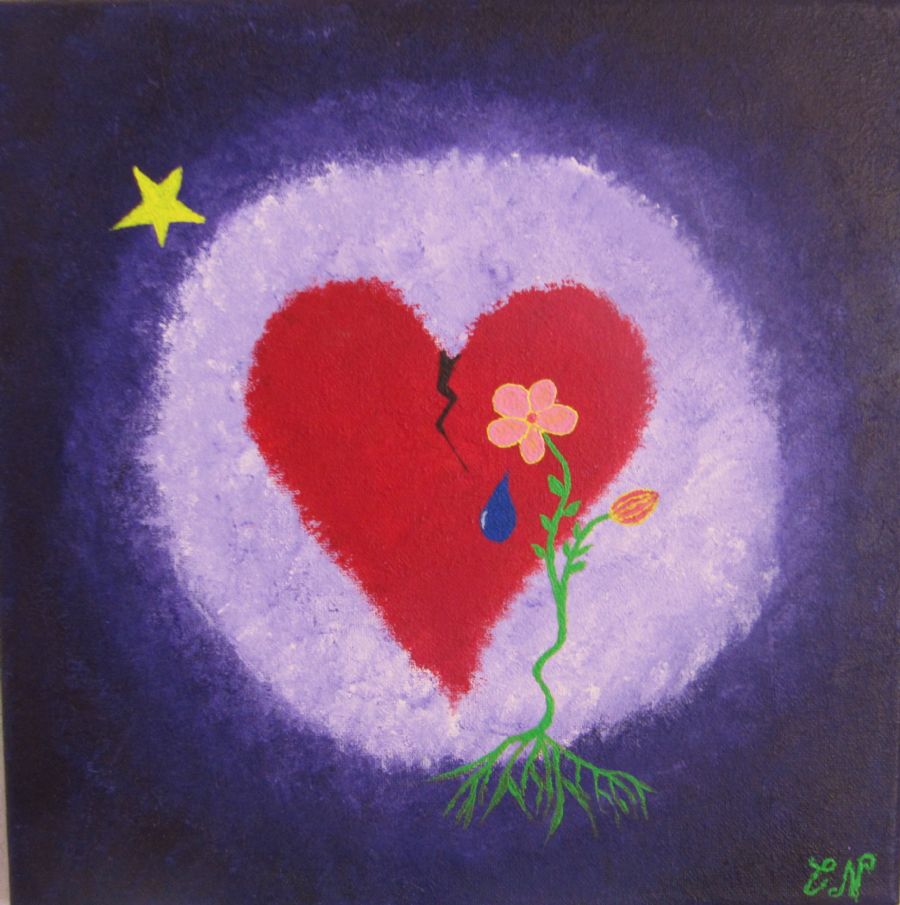 Allthough my heart is broken the flower