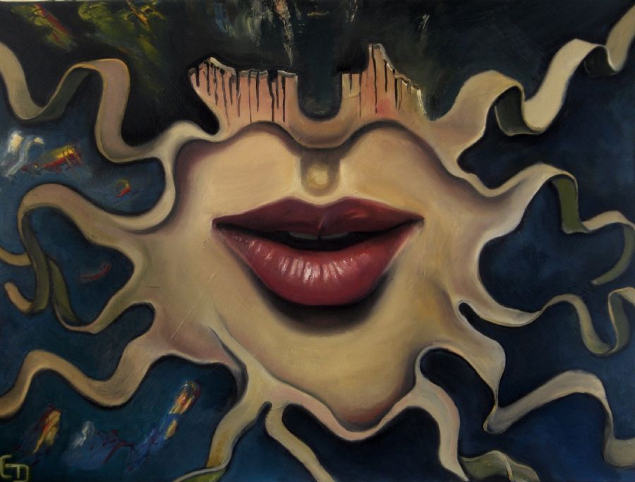 Lips and a heartshape
