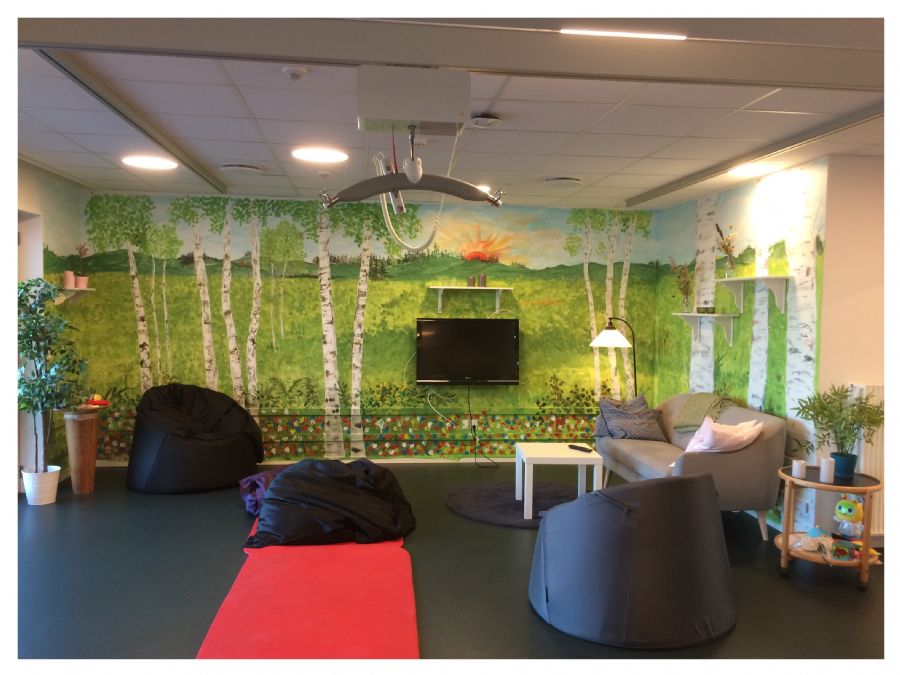 Vægmaleri til døgninstitution