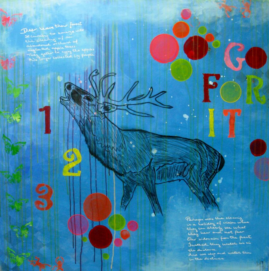 Deer leave their forest