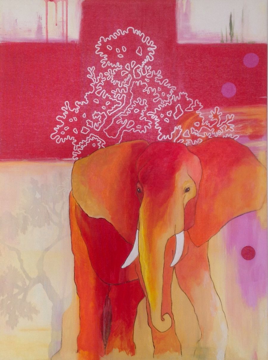 Rød elefant/solgt.
