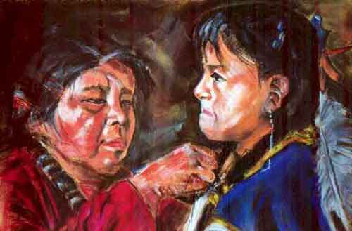Indian mom and chlid prepearing for tam