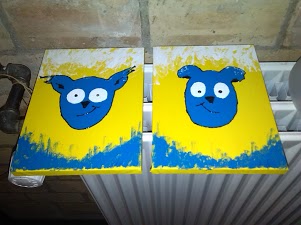 Dyr i blå (2 stk.)