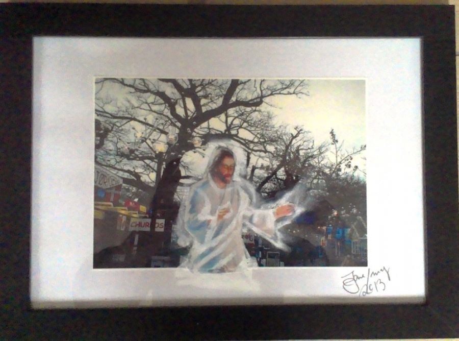 foto, kridt, collage