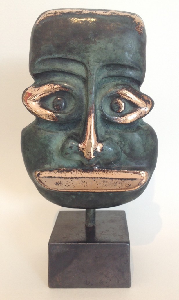 Afrikansk maske i bronze