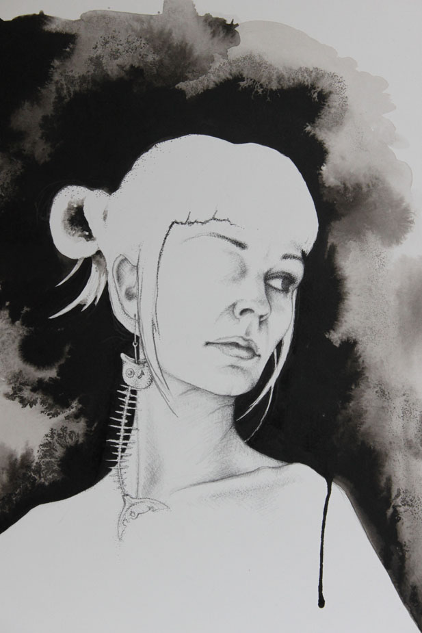 Woman with dead fish II