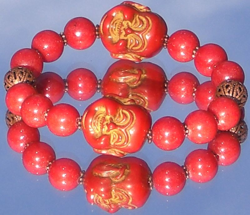 Buddha armbånd med 10 mm jade halvædelst