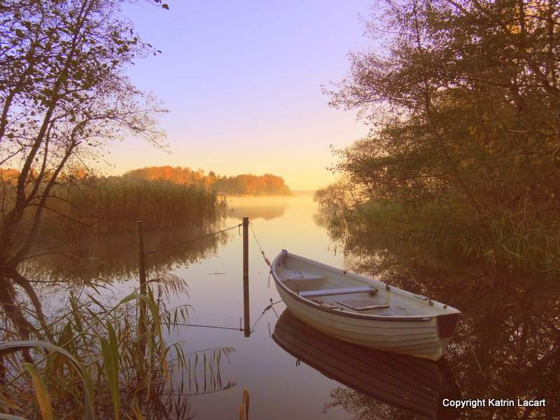 Boat in the sunrise