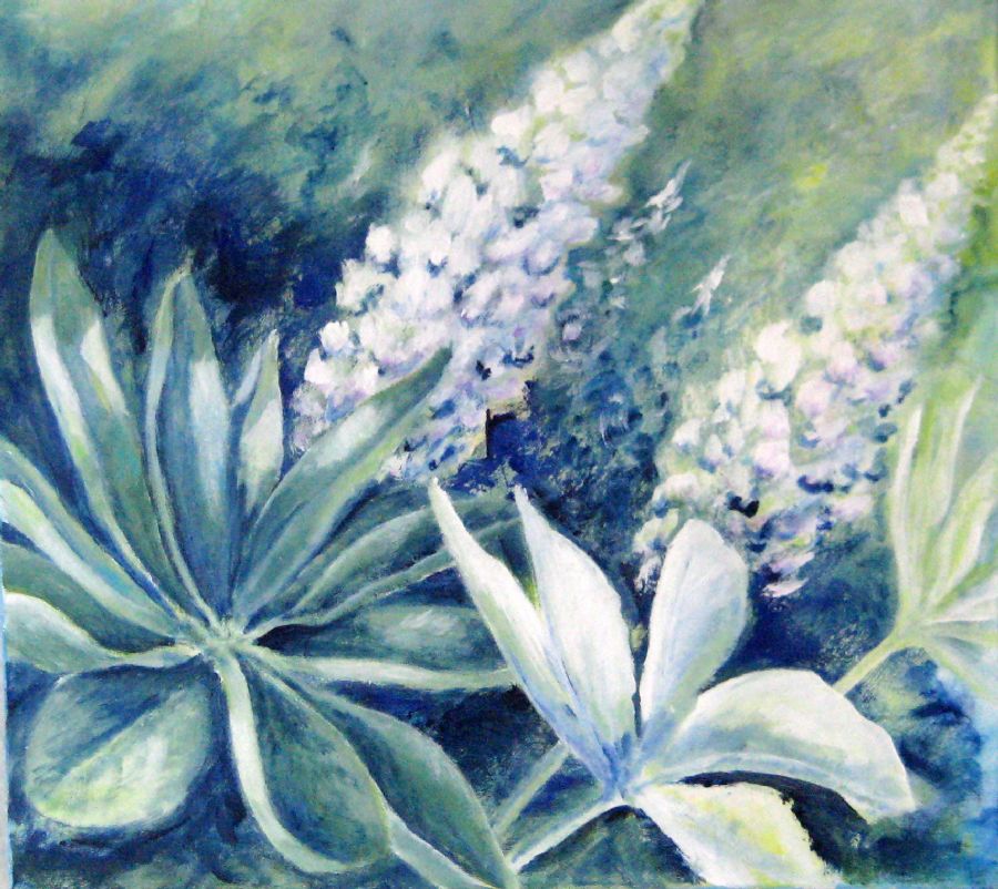 Blomsterportræt - Lupiner - SOLGT