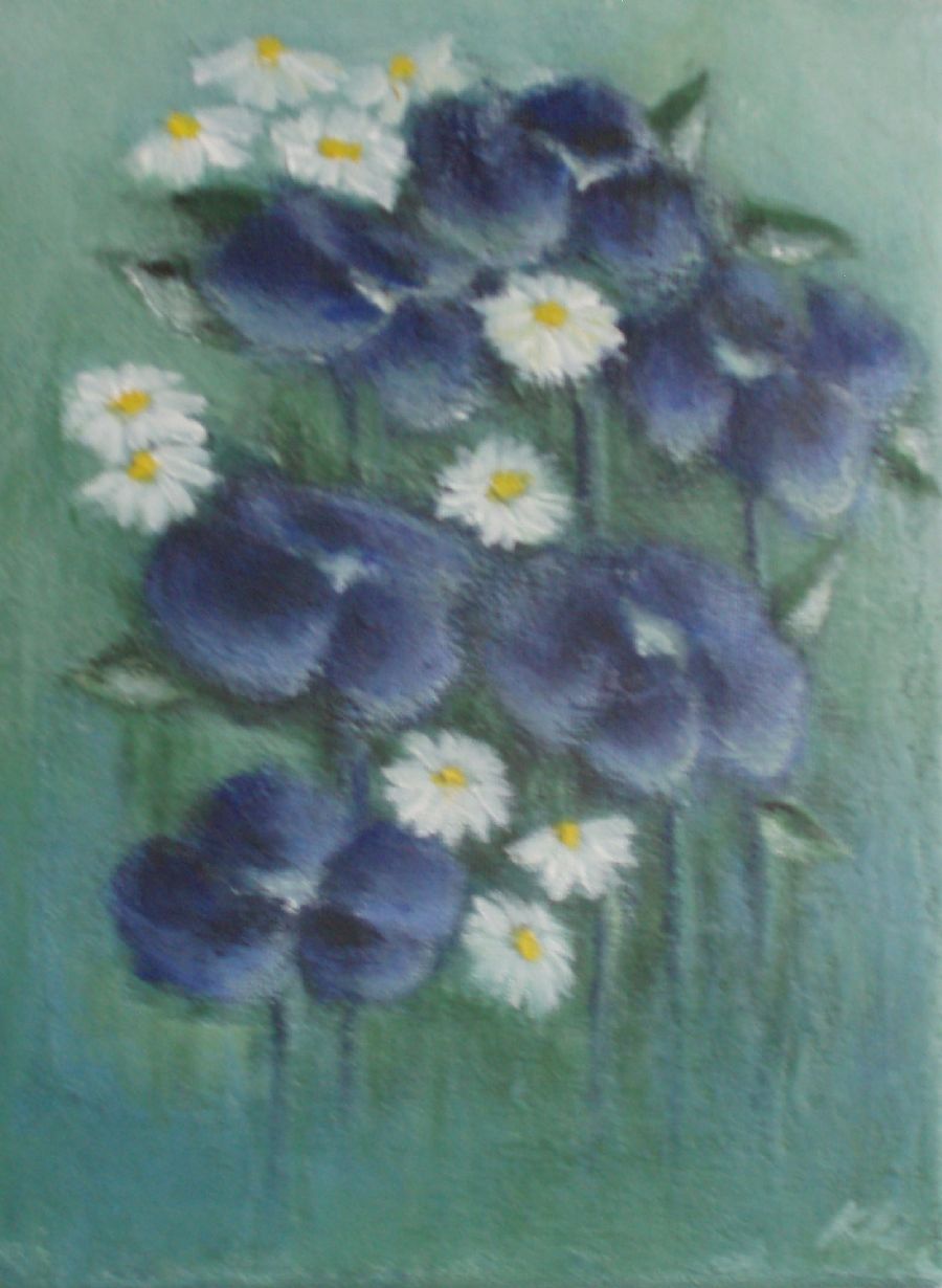 Blomsterpoesi i blåt og hvidt