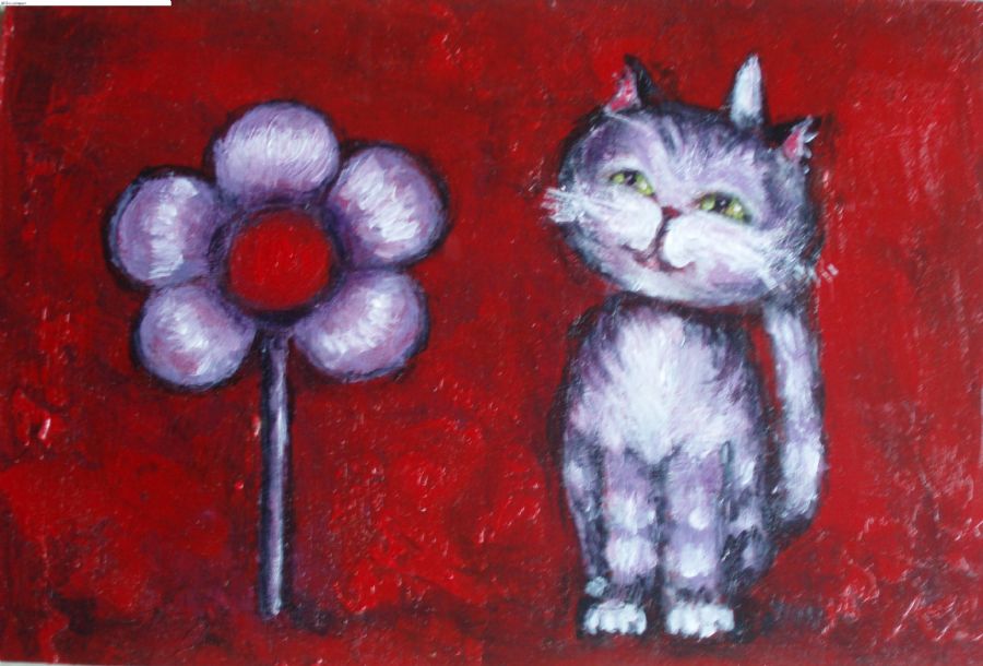Lilla mis med blomst