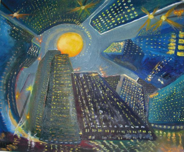 city in a puddle