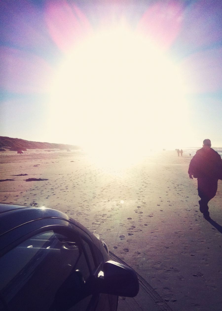 Blokhus strand m. bil & far!