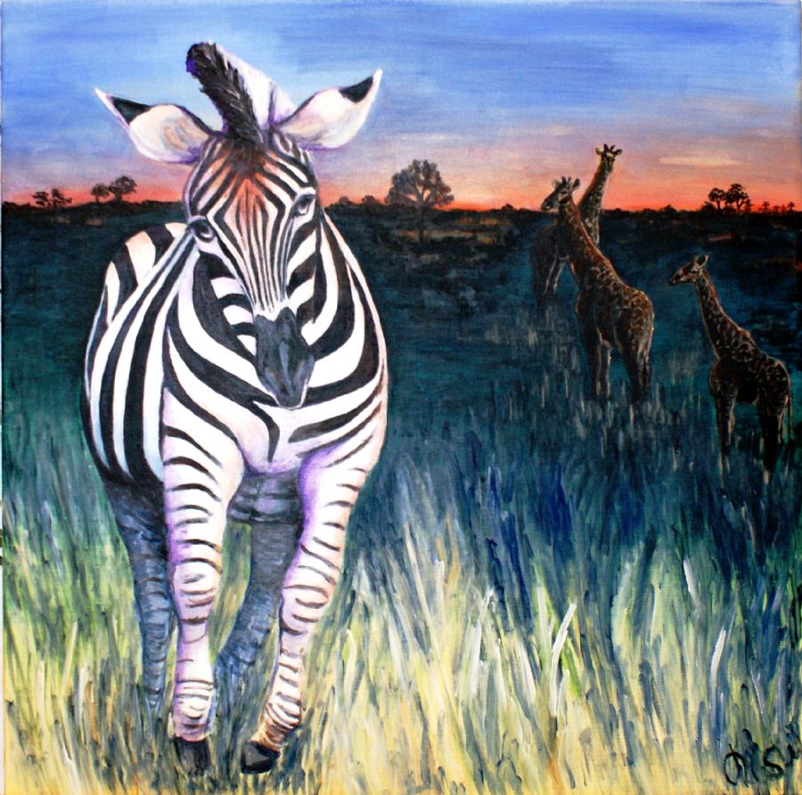 Løbende zebra (SOLGT)