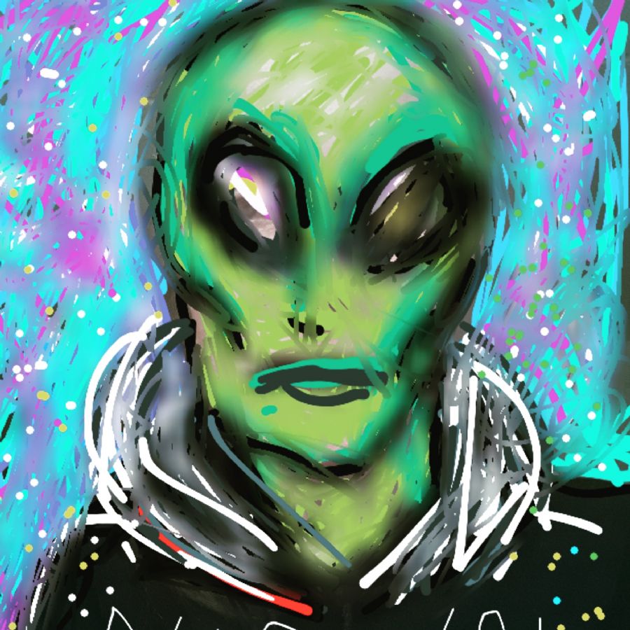 Alien med hoodie