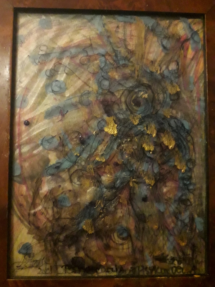 Collage af tørrede rosenblade