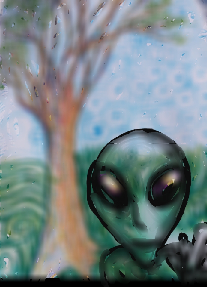 Alien ved træ