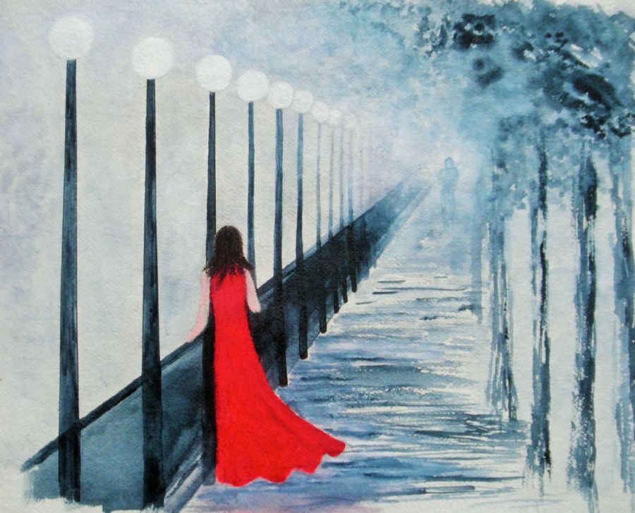 18615 Kvinden i rødt/Woman in red
