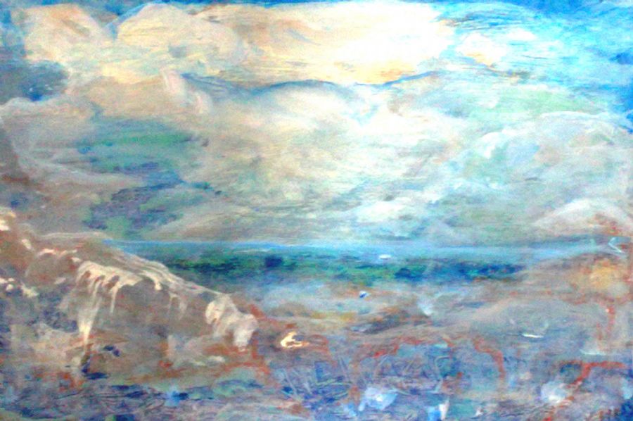 SOLGT Himlen over havet.