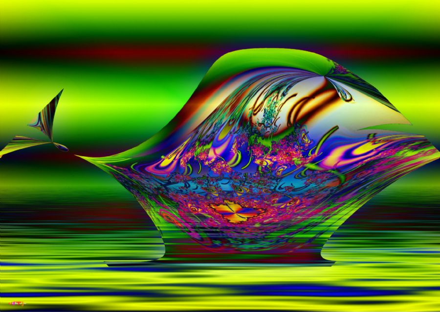 Fish On Green Water