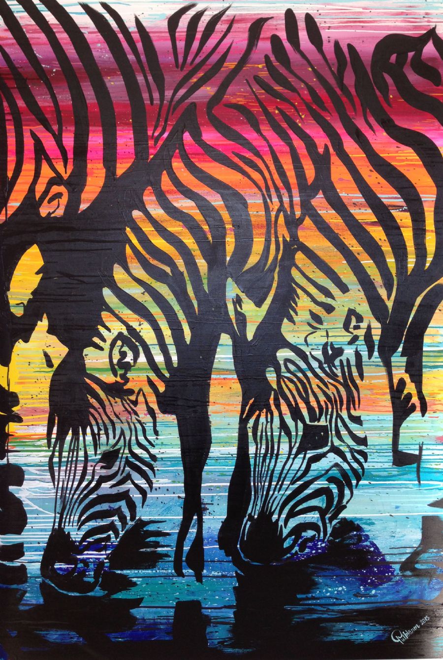 Zebra by the sea