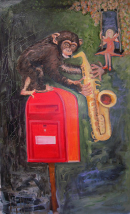 Abe spiller saxofon