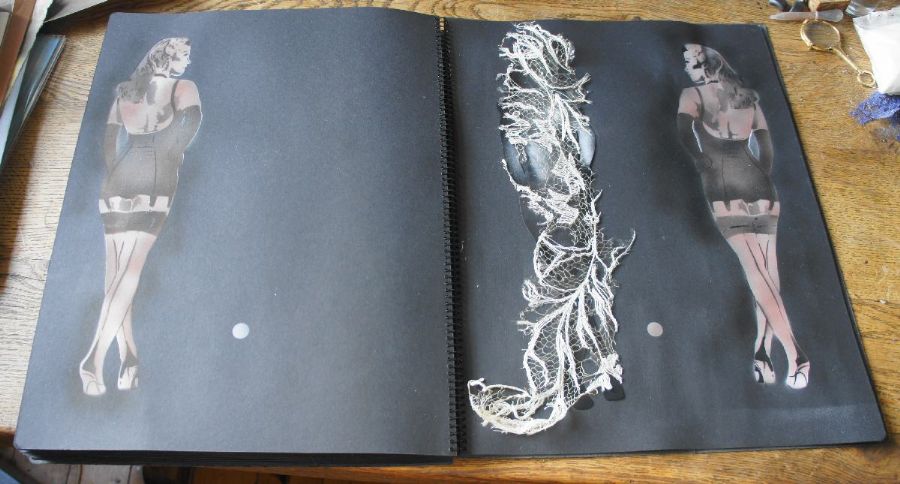 Mirrored Paper-Dolls in Lace Book